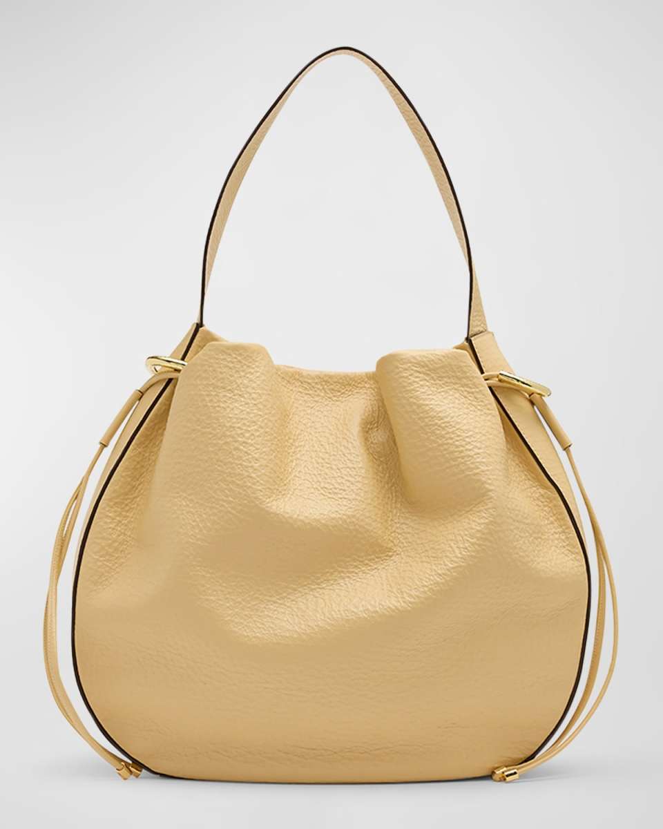 Tilda Ruched Leather Hobo Bag